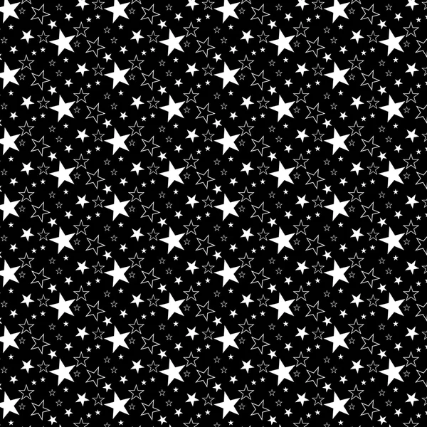 Estrellas blancas sobre un fondo negro — Vector de stock