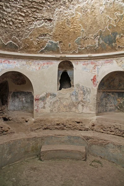 Interieur in de gebouwen van Pompeii, verwoest door de Vesuvius. — Stockfoto