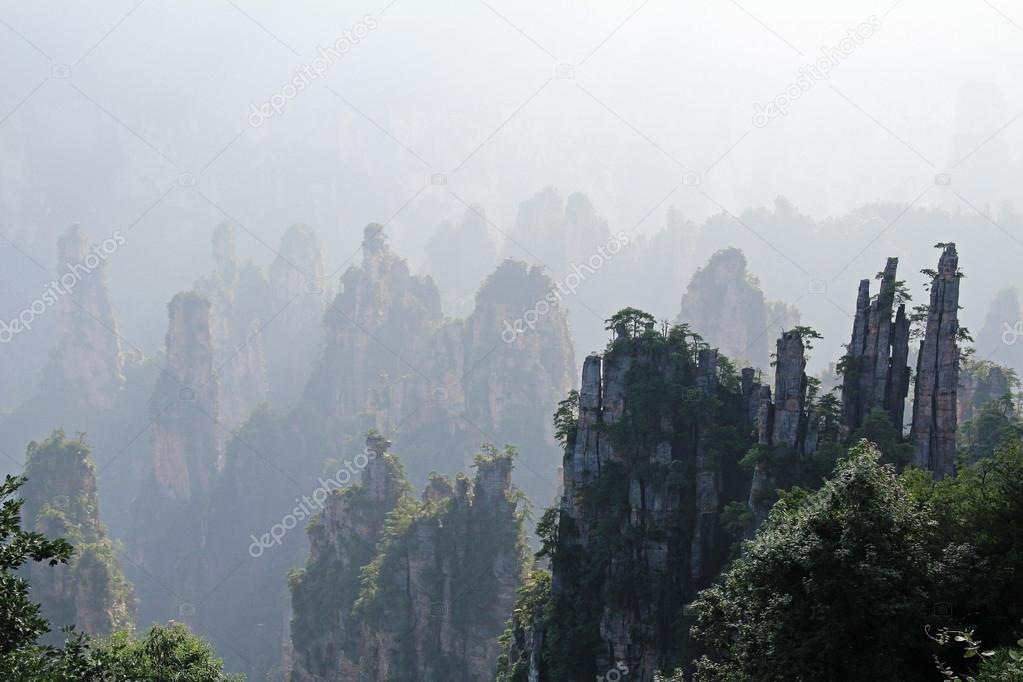 Famous Zhangjiajie National Forest Park in Hunan Province, China.