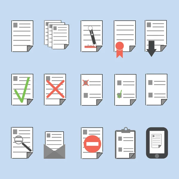 Icons office documents — Stock Vector