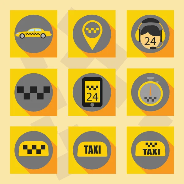 Flat icons set taxi Vector Graphics