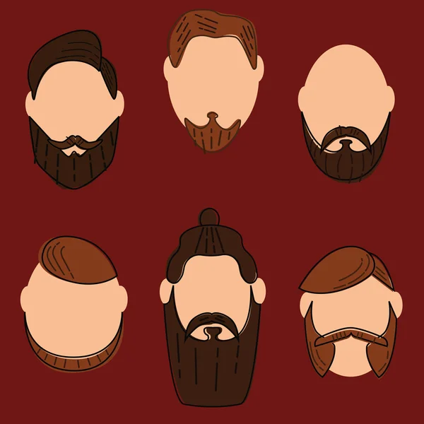 Styl moda włosów i brody — Wektor stockowy