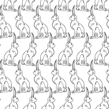 Güzel Paskalya bunnies ile Dikişsiz desen arka plan. Mutlu Paskalya.