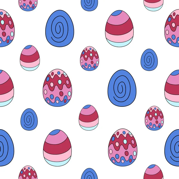 Seamless pattern background with beautiful Easter eggs. Happy Easter.