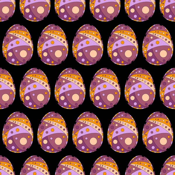 Seamless pattern background with Easter eggs and surreal ornament. Psychedelic mosaic style. Happy Easter.