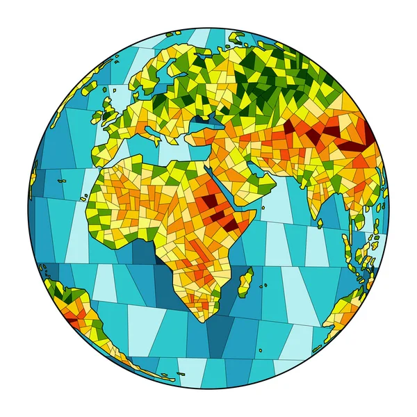 Fondo colorido de la ilustración con concepto del globo. Día de la Tierra. Vidriera estilo mosaico . Ilustración de stock