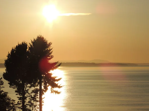 Puget Sound üzerinde düşük güneş