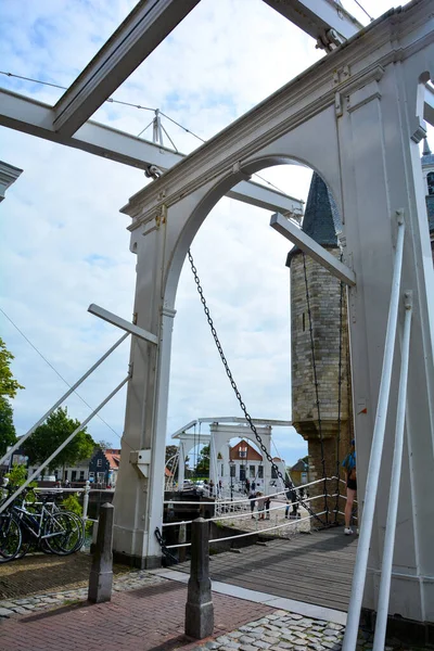 Старый Мост Zuiderhaven Средневековом Городе Zierikzee Зеланд Нидерланды — стоковое фото