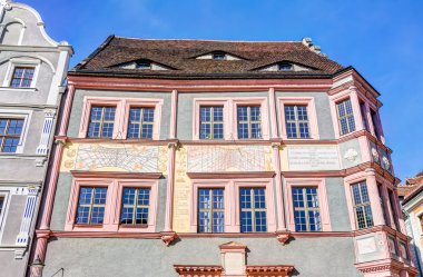 Old drugstore and sundial in Gorlitz clipart