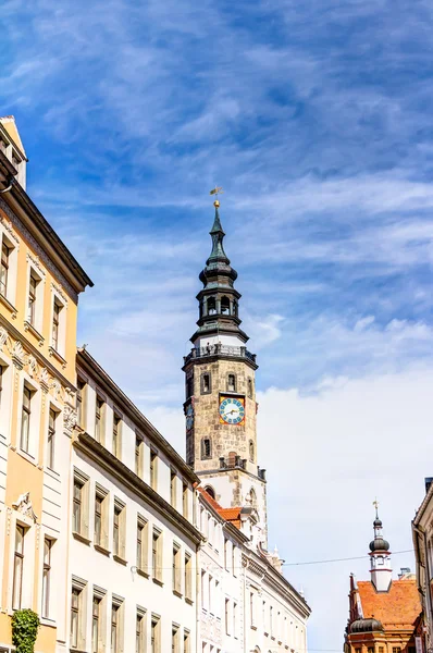 Town hall tower in Gorlitz — Stock Photo, Image