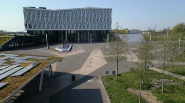 Summer panorama of Viborg, Midtjylland, Denmark. Aerial skyline view of the old town. Viborg ancient cathedral in the middle of Denmark, Traditional danish architecture. Street in Viborg, 