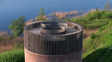 Hald Ruin, Viborg, Denmark, Summer panorama of Viborg, Midtjylland, Denmark. Aerial skyline view of the old town. View over Hald Lake from Dollerup bakker, cenic view of lake against sky, lake