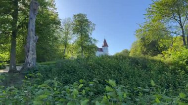 Summer panorama of Viborg, Midtjylland, Denmark. Aerial skyline view of the old town. Viborg ancient cathedral in the middle of Denmark, Traditional danish architecture. Street in Viborg, 