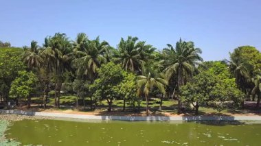  Futuristic aerial view panorama of developing Yangon city , Aerial view of Sule pagoda in downtown, Yangon, Myanmar. Sule Pagoda located in the heart of Yangon, Karaweik royal barge, Kandawgyi Lake, 