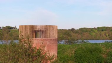Hald Ruin, Viborg, Denmark, Summer panorama of Viborg, Midtjylland, Denmark. Aerial skyline view of the old town. View over Hald Lake from Dollerup bakker, cenic view of lake against sky, lake