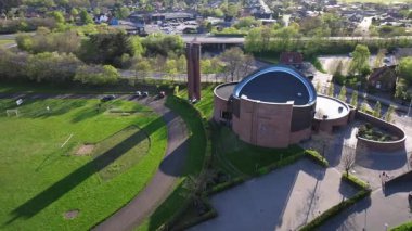 Summer panorama of Viborg, Midtjylland, Denmark. Aerial skyline view of the old town. Viborg ancient cathedral in the middle of Denmark, Traditional danish architecture. Street in Viborg, 