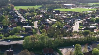 Summer panorama of Viborg, Midtjylland, Denmark. Aerial skyline view of the old town. Viborg ancient cathedral in the middle of Denmark, Traditional danish architecture. Street in Viborg, 