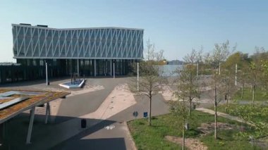 Summer panorama of Viborg, Midtjylland, Denmark. Aerial skyline view of the old town. Viborg ancient cathedral in the middle of Denmark, Traditional danish architecture. Street in Viborg, 