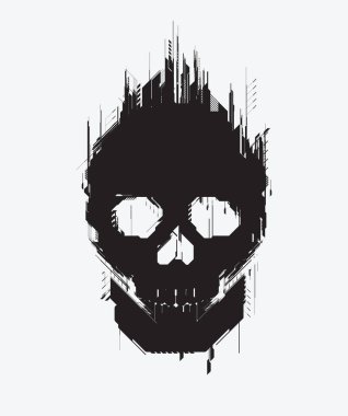 Yüksek teknolojili bir kafatasının tasviri