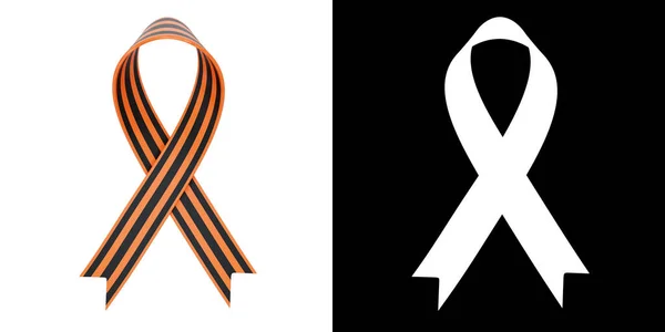 3D Illustration George Ribbon Victory Day With Luma Key