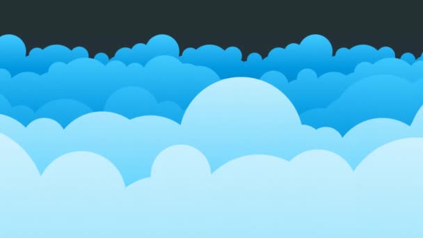 Illustration Animation Boucle Des Nuages Avec Effet Parallaxe — Video