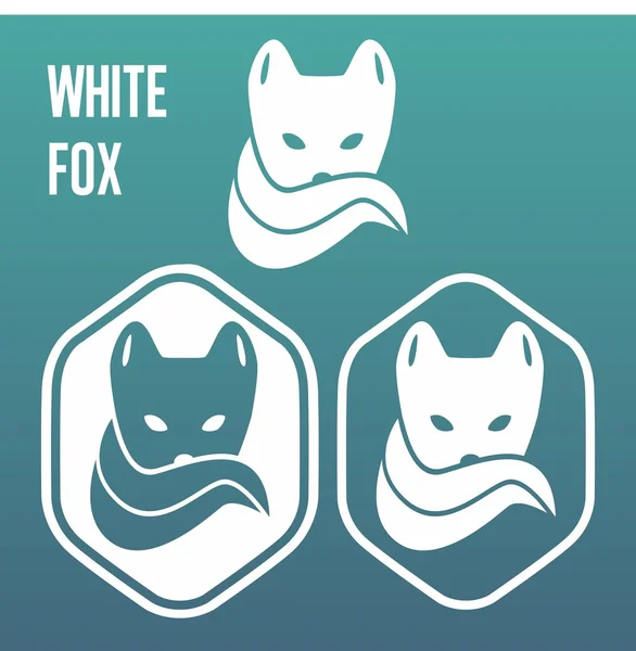 White fox logo vector — Stock Vector