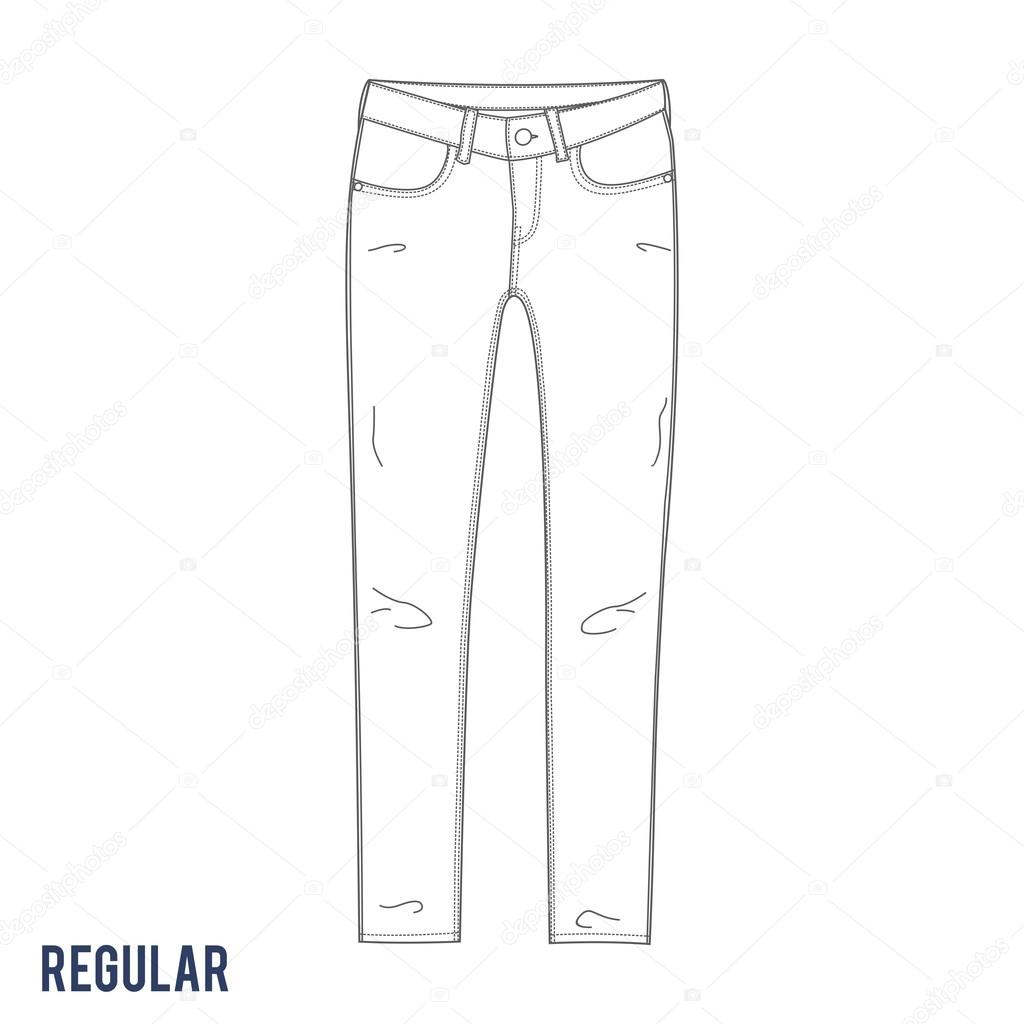 regular jeans silhouette vector