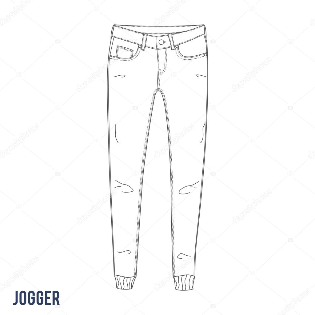 jogger jeans silhouette vector