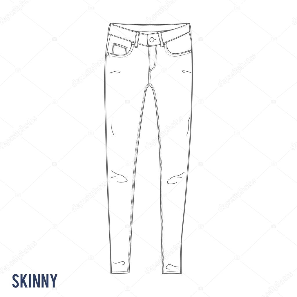 skinny jeans silhouette vector