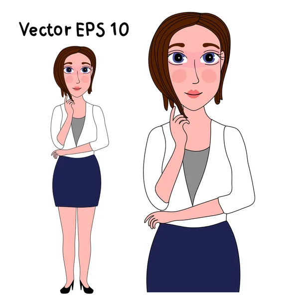 Illustratie representatieve meisje met contouren — Stockvector