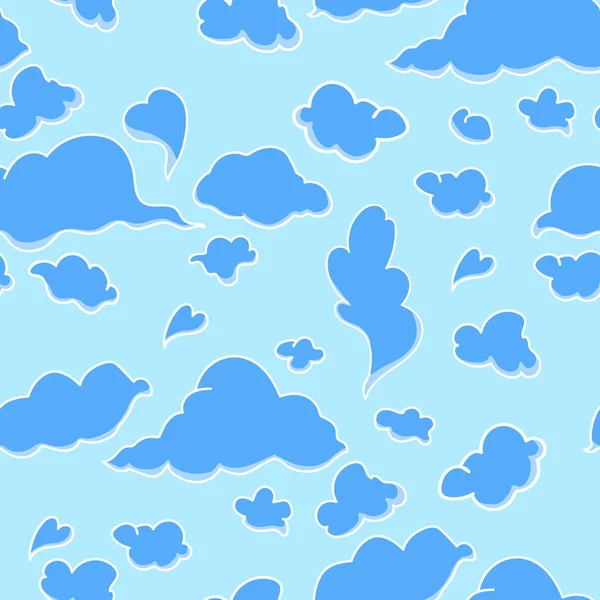 Nubes en estilo de dibujos animados. Patrón de vector inconsútil . — Vector de stock