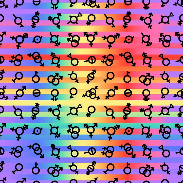 无缝隙图案骄傲男女同性恋 双性恋 双性恋 变性人 女同性恋者 男同性恋者 双性恋者 双性恋者 双性恋者 在白色背景下孤立的性人类身份
