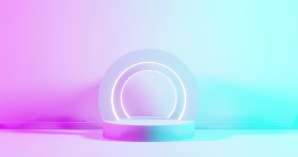 Kék Rózsaszín Lila Neon Elvont Háttér Stúdió Modern Ultraibolya Fény — Stock videók