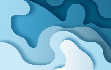 Kağıt sanatı soyut dalgalar. Kağıt işçiliği arka planda. Modern asgari origami tasarım şablonu. 3D renkli kağıt tabaka. Soyut Eğri şekil gökyüzü arkaplanı. Dekorasyon konsepti. vektör EPS10