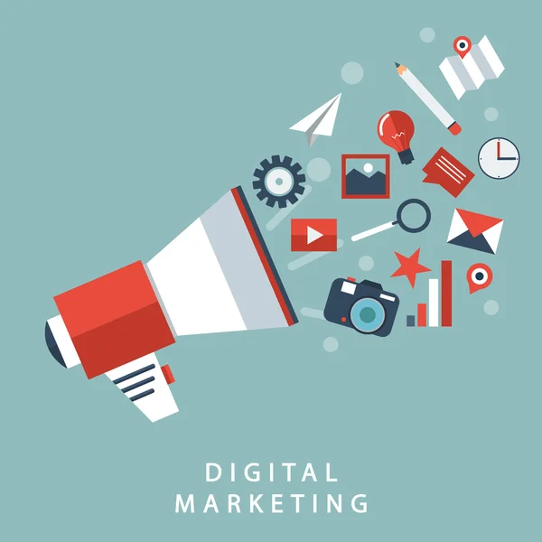 Ícones de marketing digital — Vetor de Stock