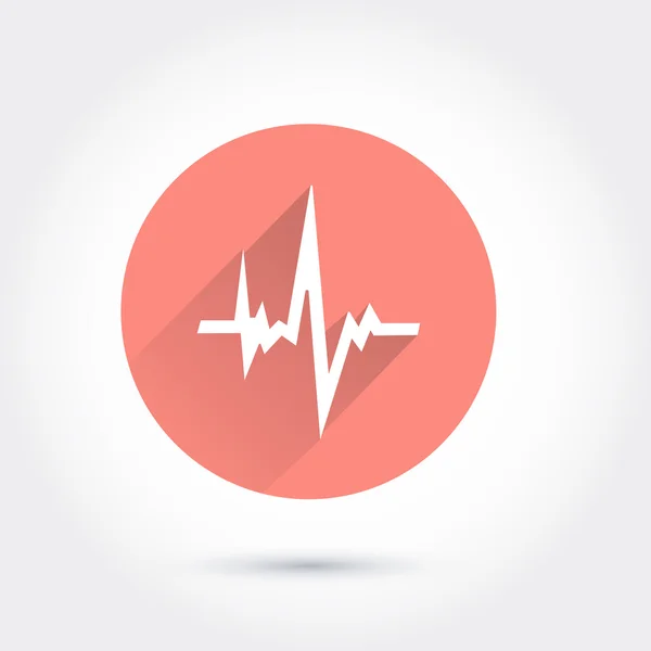 White cardiogram icon — Stock Vector