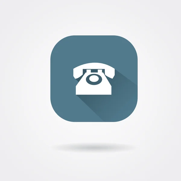 White landline phone icon — Stock Vector