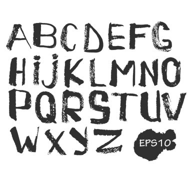 Black letters of the alphabet clipart