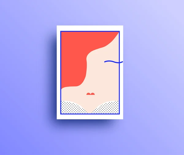 Bonito rosto feminino ilustração — Vetor de Stock