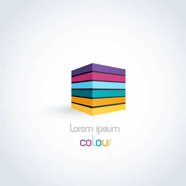 Kleurrijke kubus logo — Stockvector