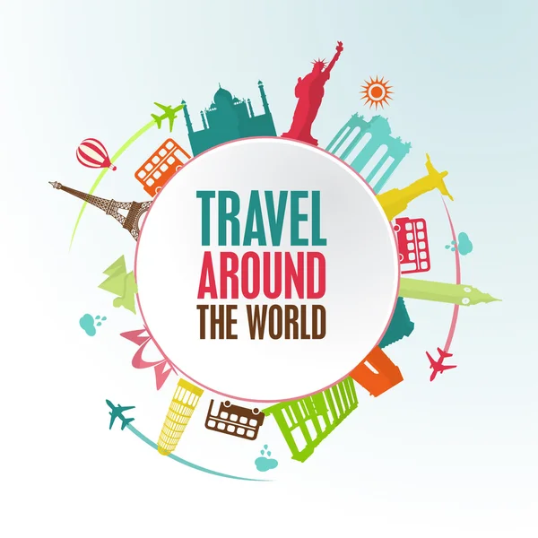 Seyahat ve Turizm arka plan — Stok Vektör