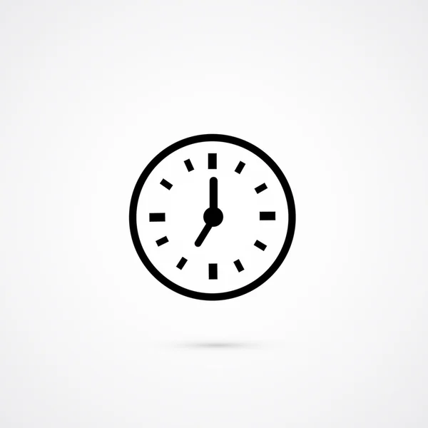 Icono de reloj negro — Vector de stock