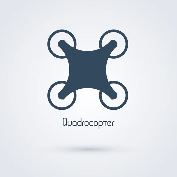 Dark blue silhouette of quadrocopter — Stock Vector