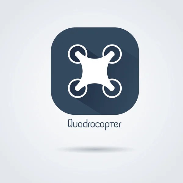 Witte silhouet van quadrocopter — Stockvector