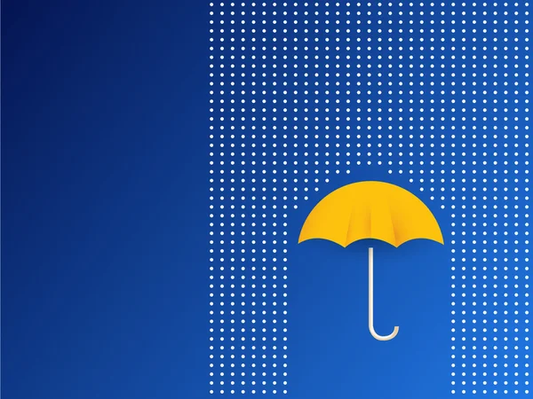 Autumn background with rain and umbrella — Stock Vector