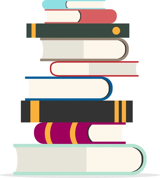 Pile of school books — Stock Vector