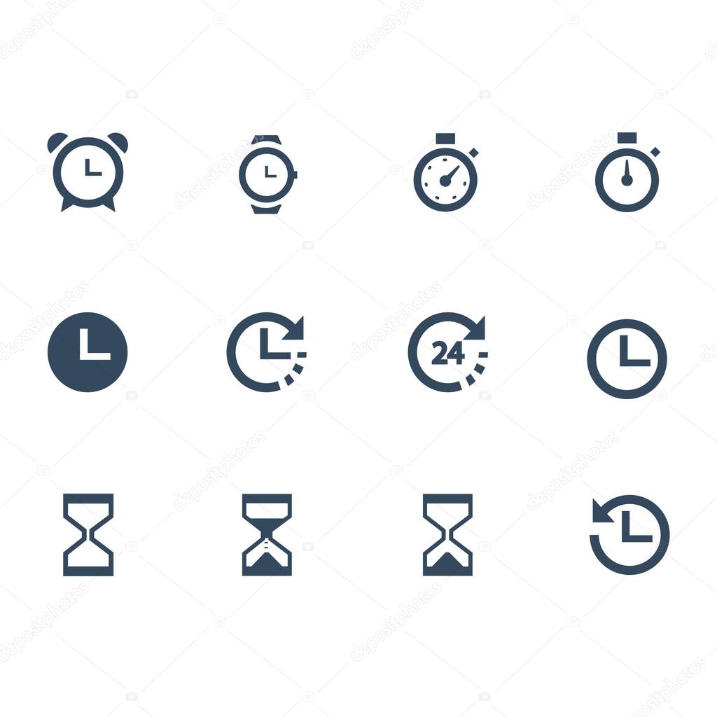 Time and clock icons