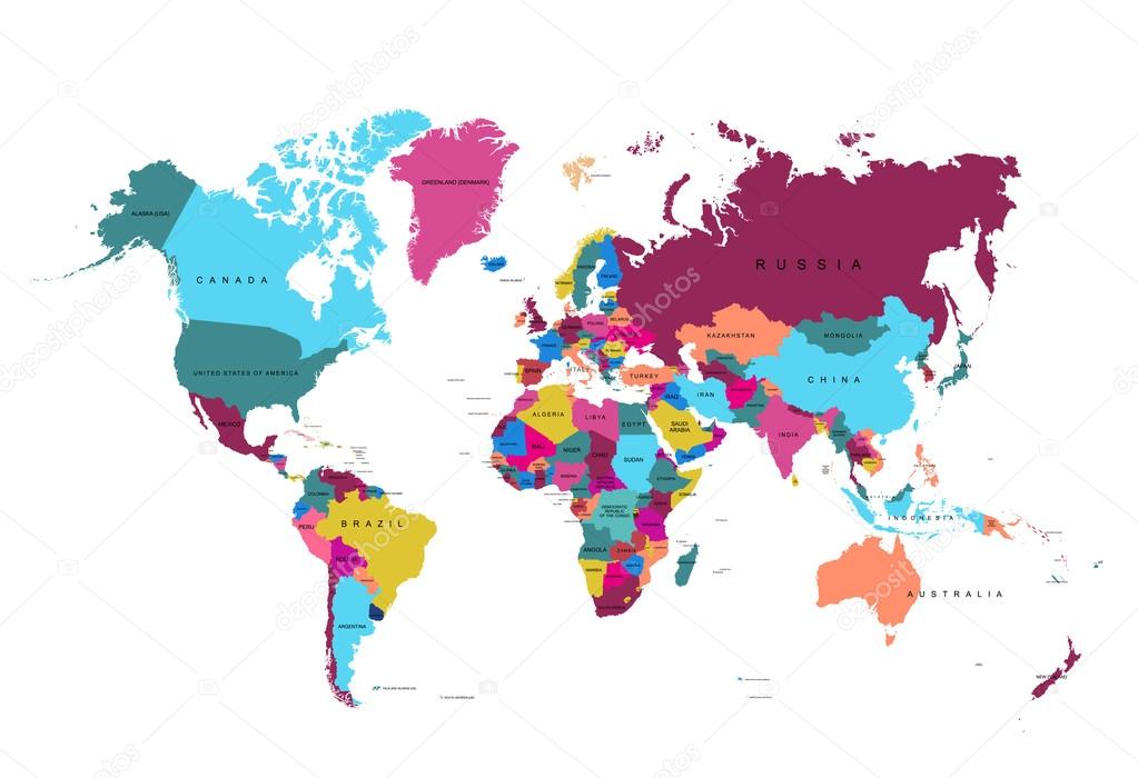 Colorful world map