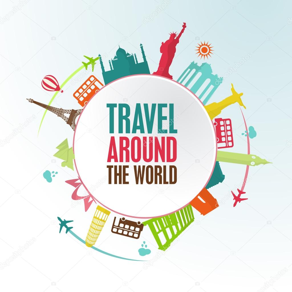 Travel and tourism background Stock Vector Image by ©  #100306690