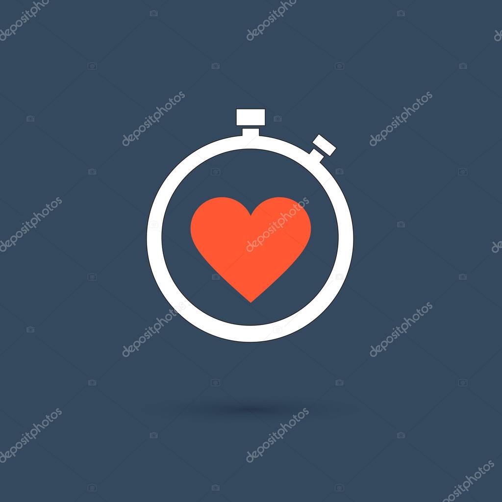 Loving time icon against dark background